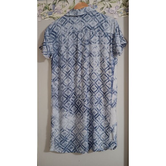 Mododoc Medium Blue White Lightweight Faded Travel Beach Boho Colorful Dress - Picture 4 of 4